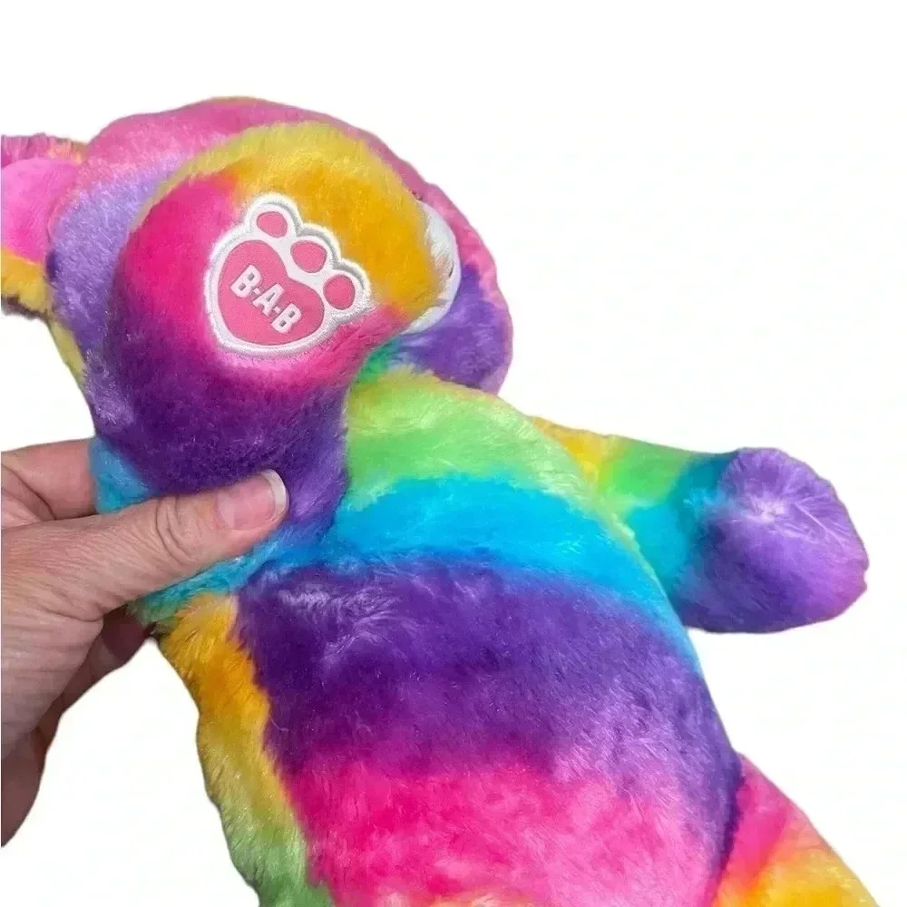 Build-A-Bear 2017 Rainbow Multicolor Tie Dye Stuffed Teddy Bear Plush Toy